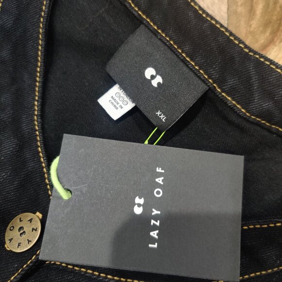 Lazy Oaf denim pizza dress size XXL New - Picture 3 of 4